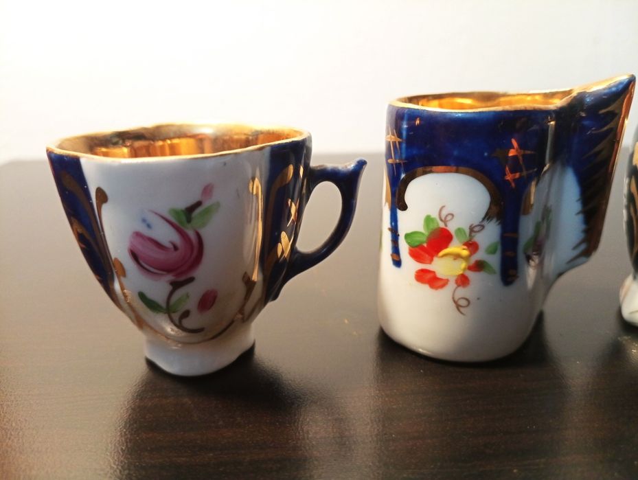 3 chavenas de porcelana de coleção (miniaturas) pintada a mão - Aveiro