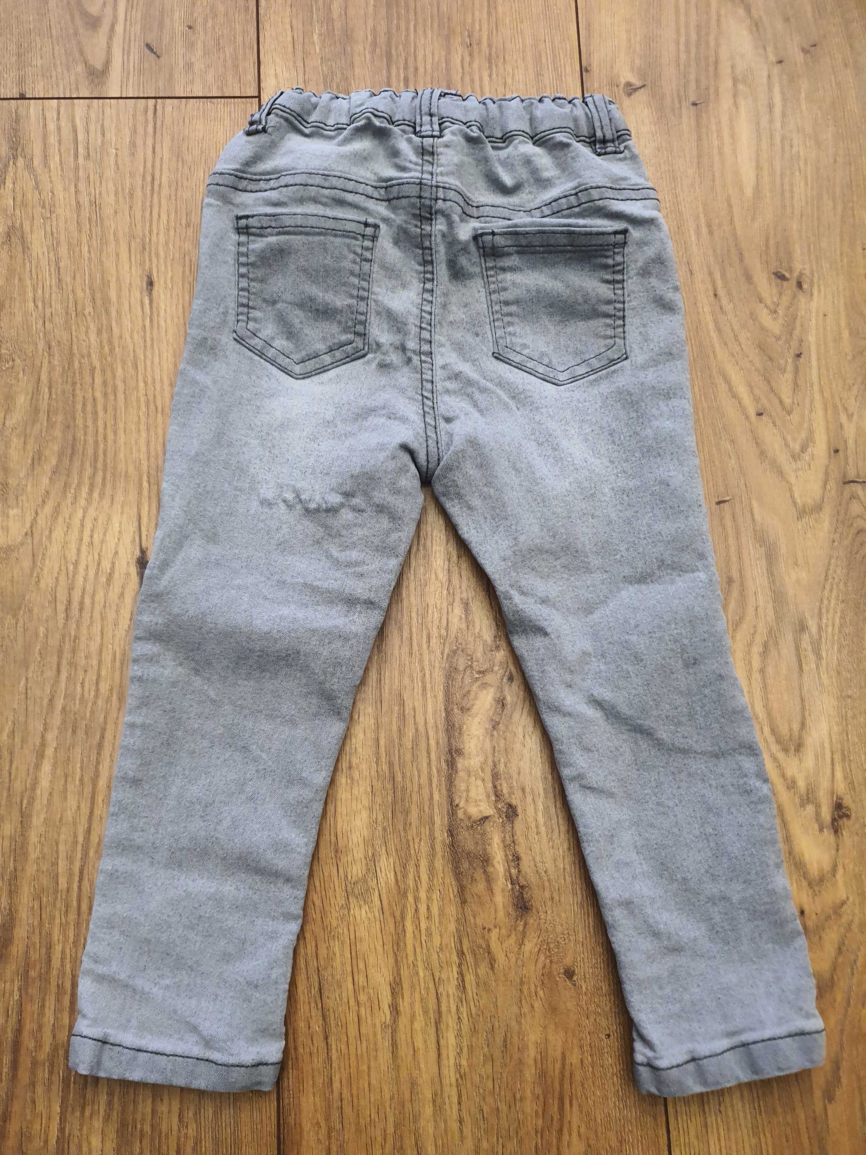 Spodnie Jeans szare hafty 98cm dziewczynka