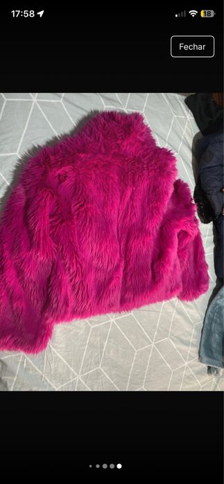 Casaco de pelo rosa