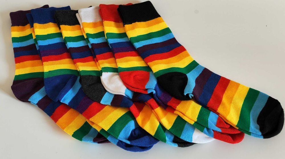 Tęczowe Skarpetki unisex 6 par