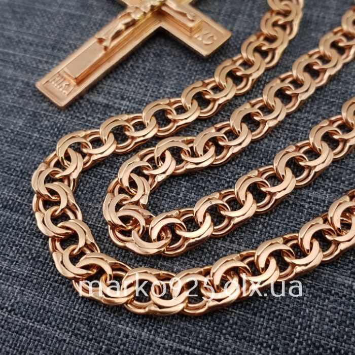 Позолота Серебряная цепочка и крестик Ланцюг позолота і хрестик