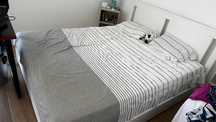 Cama casal COMPLETA ( Colchão, estrado, cabeceira )  [ NOVA ]