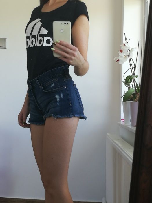 T-shirt koszulka Adidas xs Czarna białe Logo