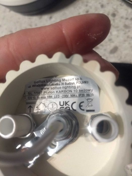 Lampki Plafon KARBON 10 beżowy 3 sztuki