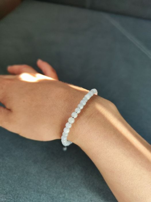 Bransoletka z kamieni crazy agat biała