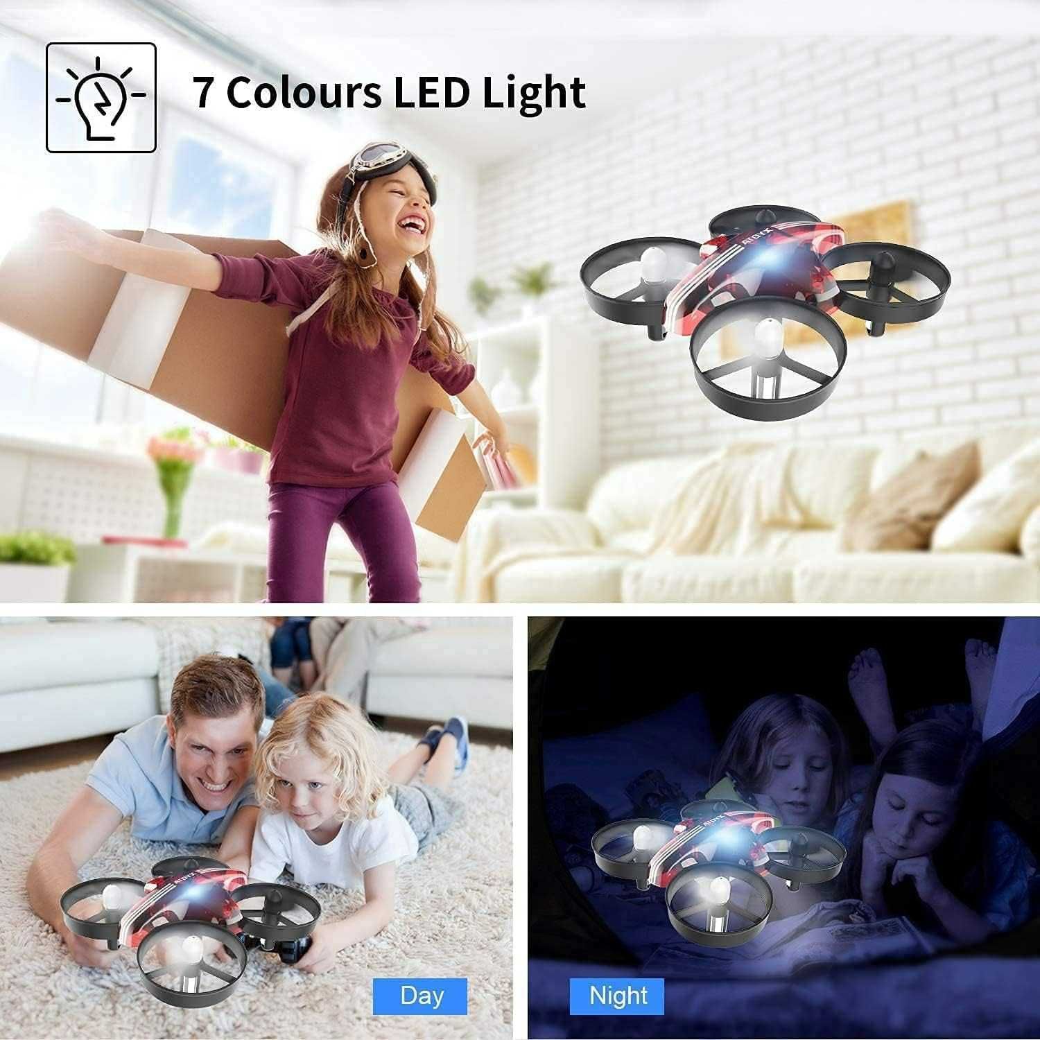 Mini dron dla dziecka osłonięte  śmigła Uwaga 1 obręcz uszkodzona