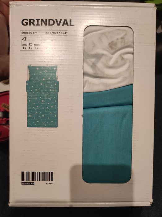Ikea Grindval Komplet Pościeli Turkusowy 110X125