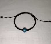 Bransoletka z koralikiem crackle makrama pleciona Handmade