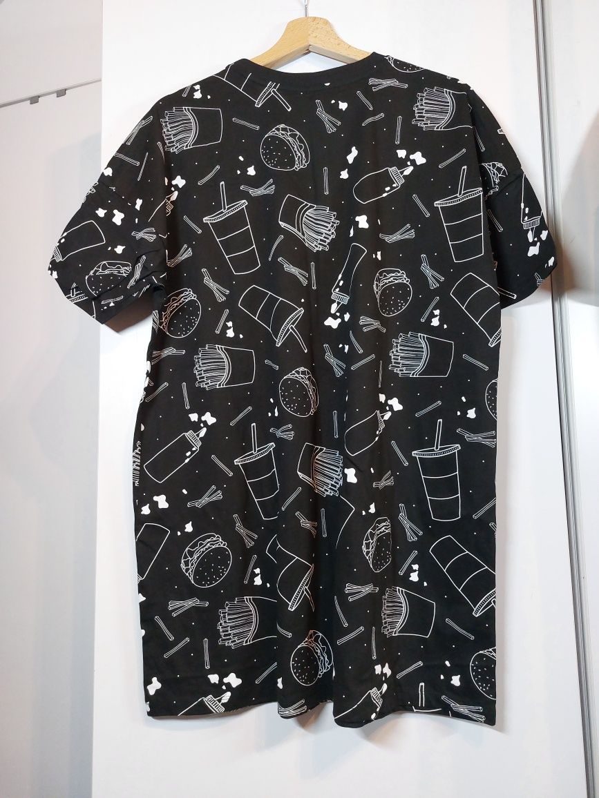 Czarna koszula nocna 36/S koszula do spania piżama Sinsay t-shirt 38/M