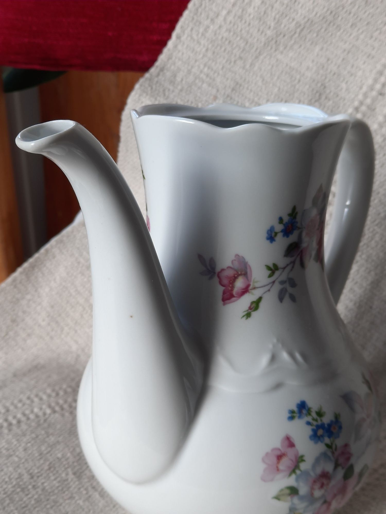 Dzbanek kahla kwiaty porcelana biała okrągły niemcy unikat kawa herbat