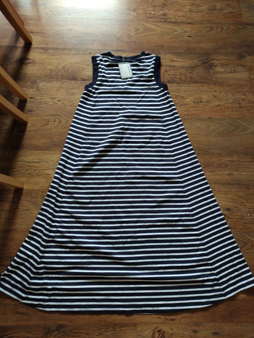 Sukienka w paski Wólczanka, r. XL, NOWA z metką