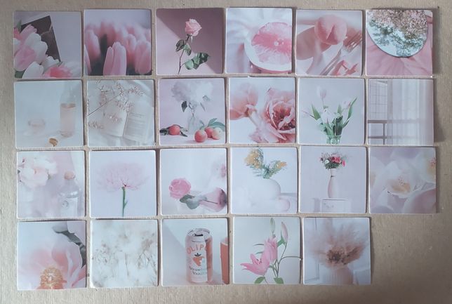 Naklejki różowe kwiaty owoce scrapbooking planer bullet journal