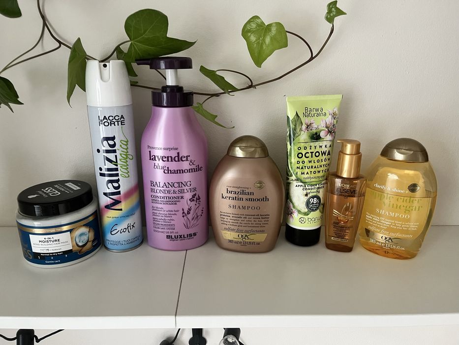 Zestaw do pielęgnacji włosów Gliss Kur Ogx Loreal maska szampony