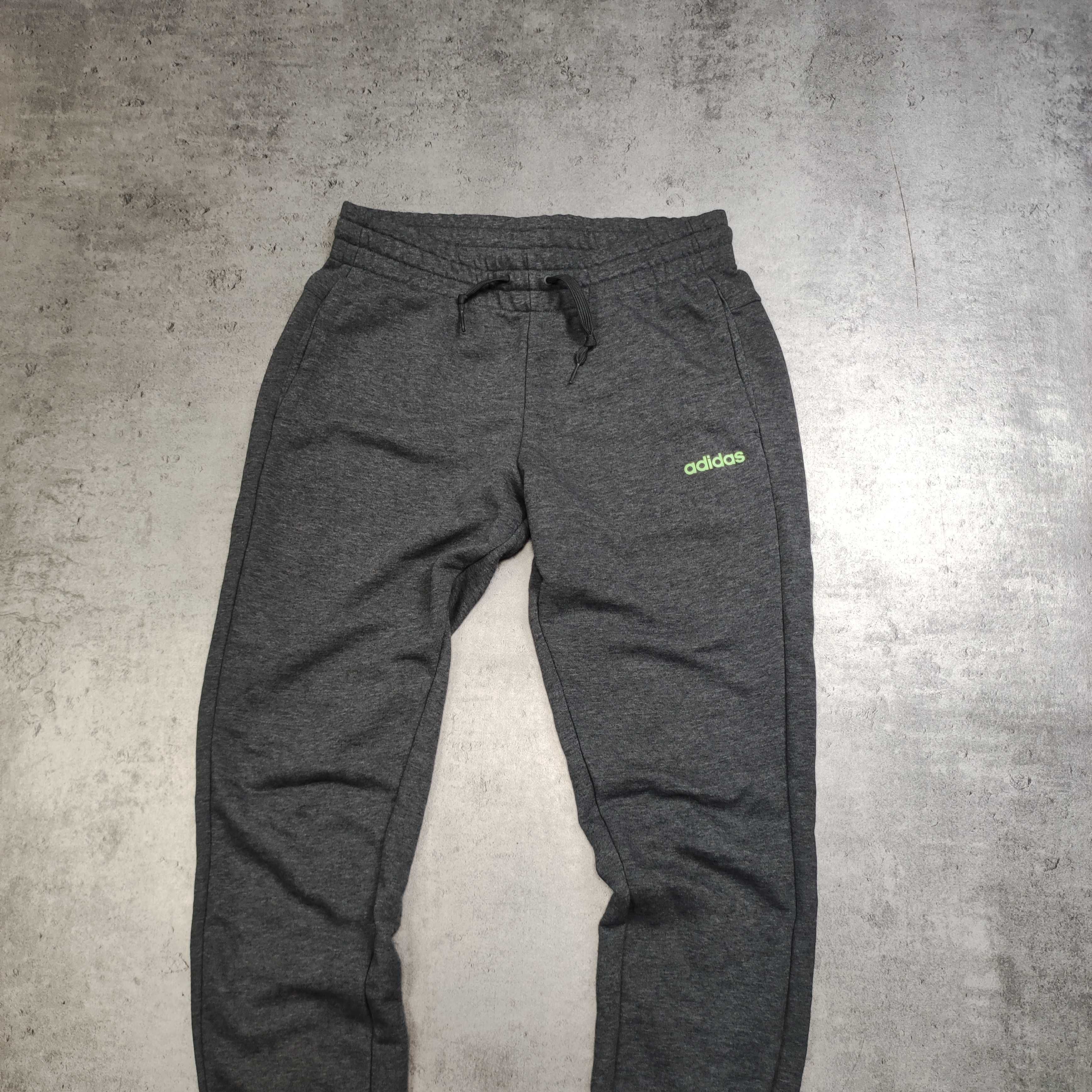 MĘSKIE Dresy Sportowe Adidas Ciemno Szare Clima Trening Casual Logo
