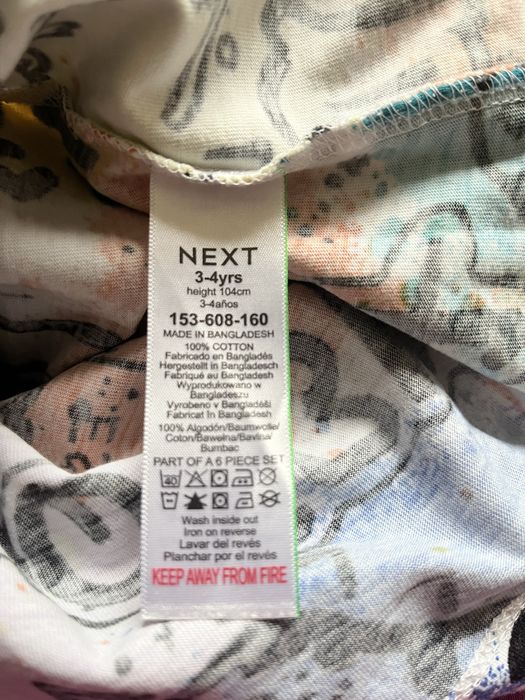 Next zestaw 3 pizam krotkk rekaw dinozaury 104 cm 3-4 lata