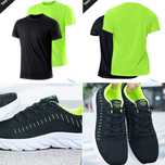 T-shirts masculinas de desporto. Sapatilhas tecido respirável. Novo,