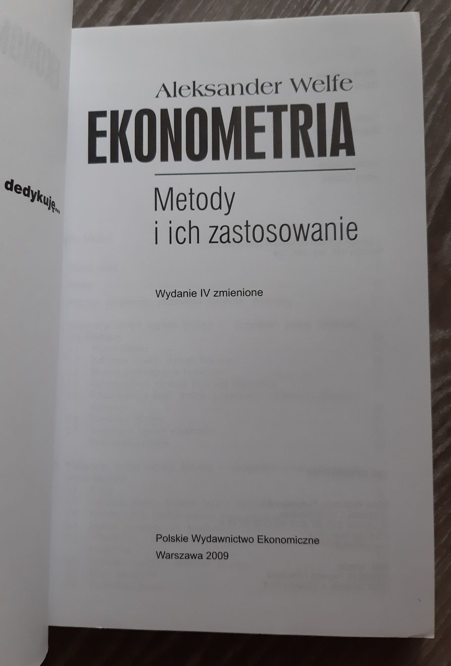 Ekonometria metody i ich zastosowanie Welfe