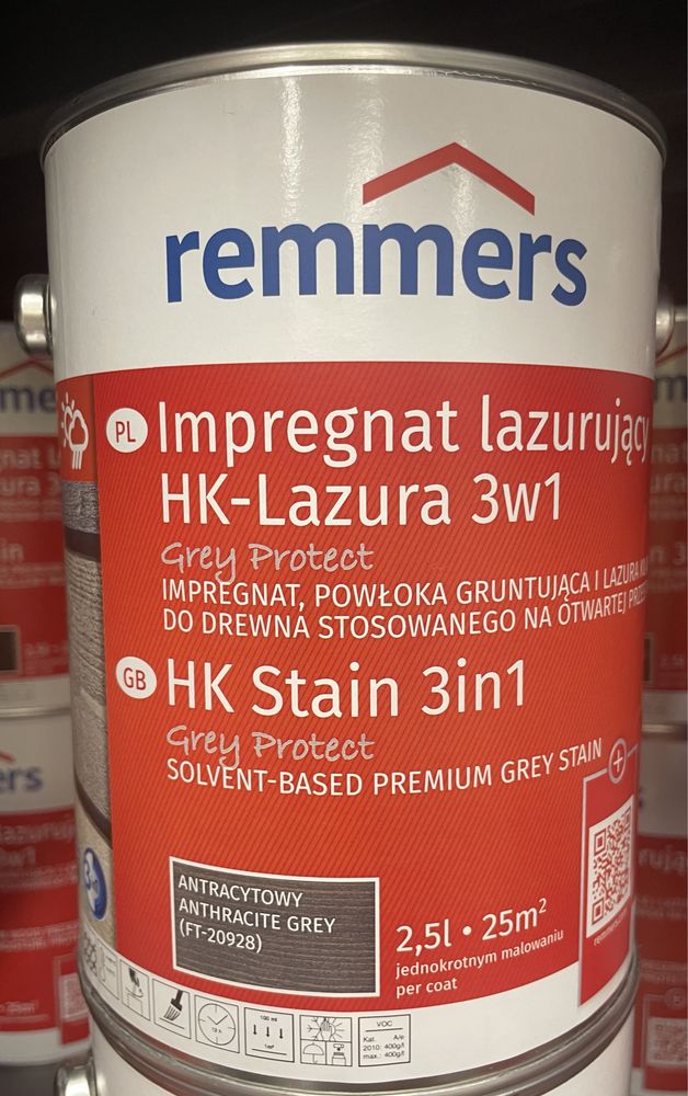 Impregnat do drewna 2,5 l. Remmers HK-Lasur 3 w 1