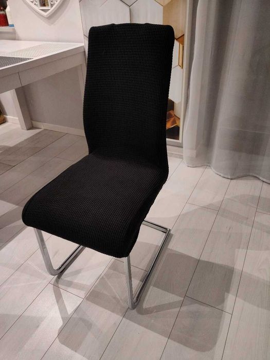 Zestaw 6szt Nowe Pokrowce Na Krzesło Uniwersalny Elastyczny Czarny