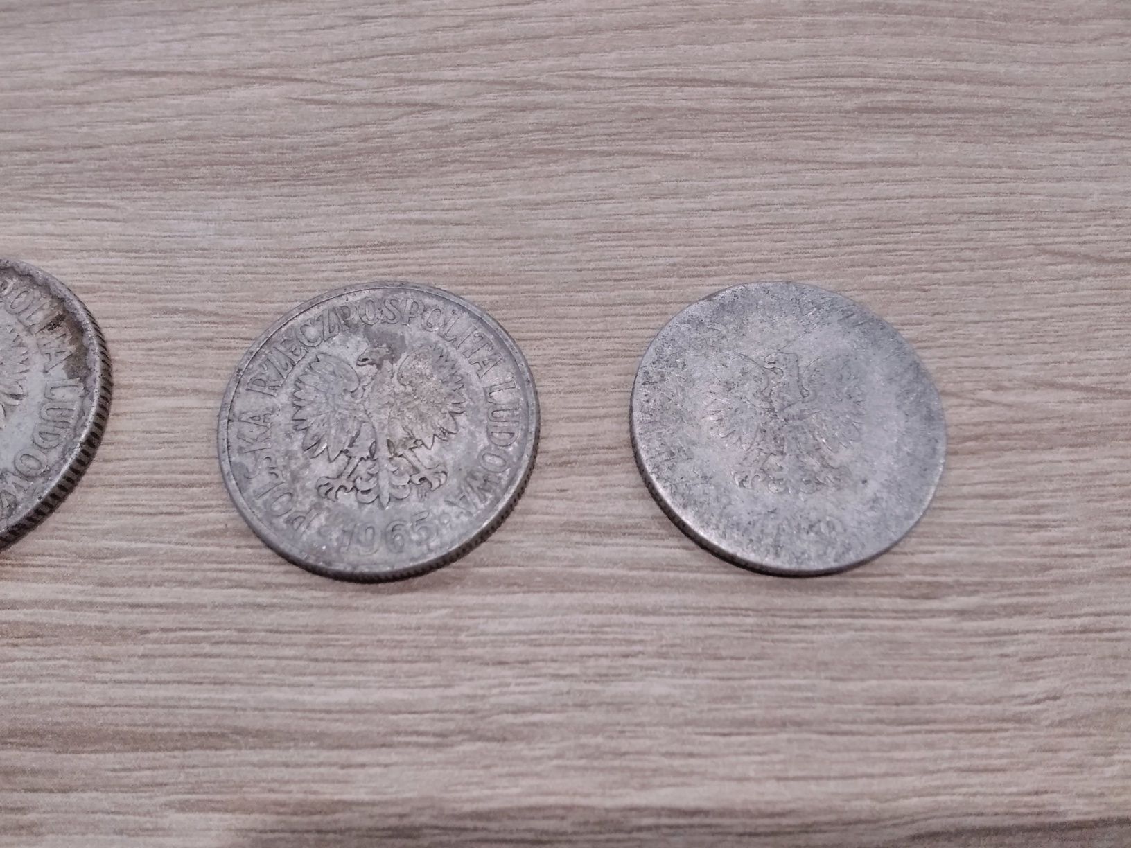 Stare Monety z czasów PRL-u 5zł 2zł 1zł 50gr 1965r. bez znaku mennicy