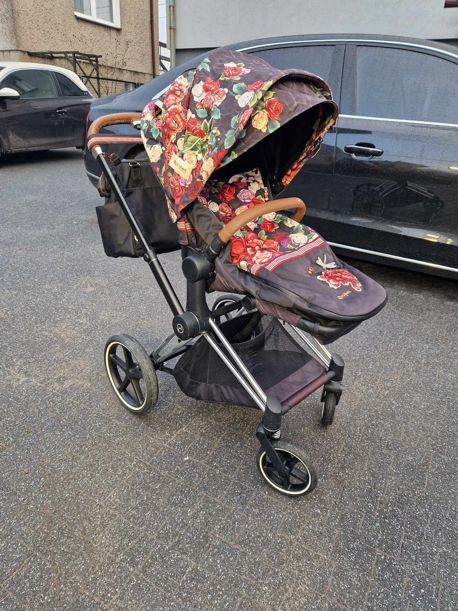 Cybex Priam Blossom Dark 2.0 Spacerówka Śpiworek Torba