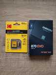 Karta pamięci SDXC 64GB + dysk SSD Samsung 870 EVO 1TB, SATA III 2,5''
