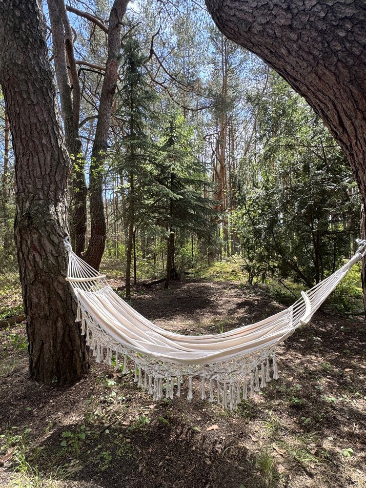Piękny Hamak Boho XXL z drążkiem