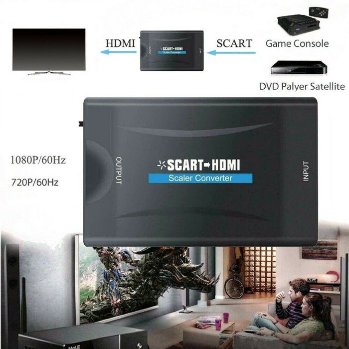 Conversor Adaptador SCART para HDMI - NOVO