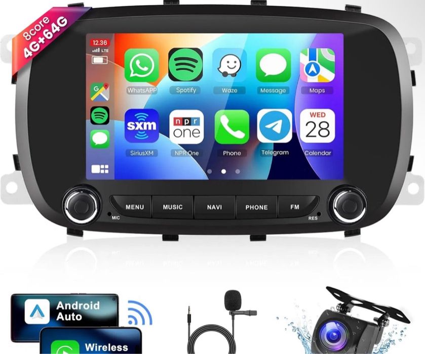 Автомагнітола Fiat 500X 2014-2020рік 4/64 CarPlay Android 14 преміум