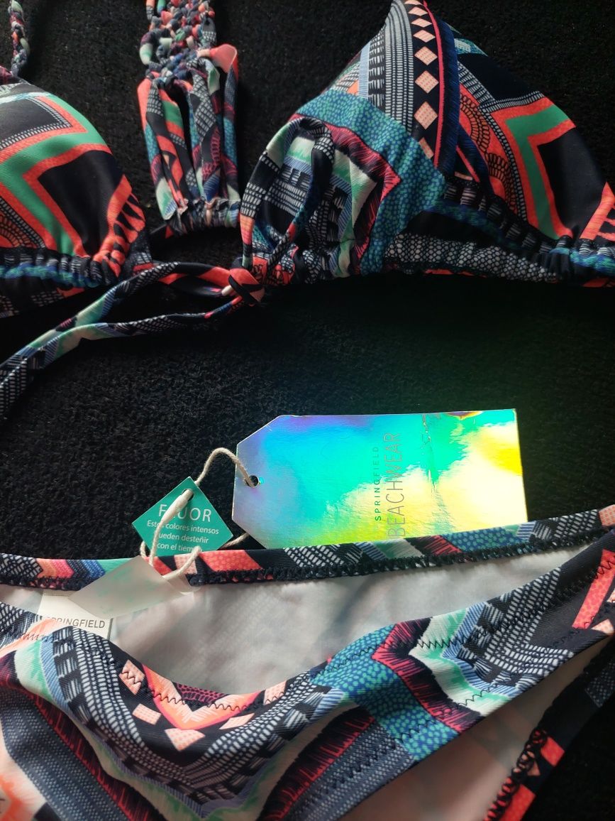 Springfield strój kąpielowy dwuczęściowy bikini M/L nowy boho styl