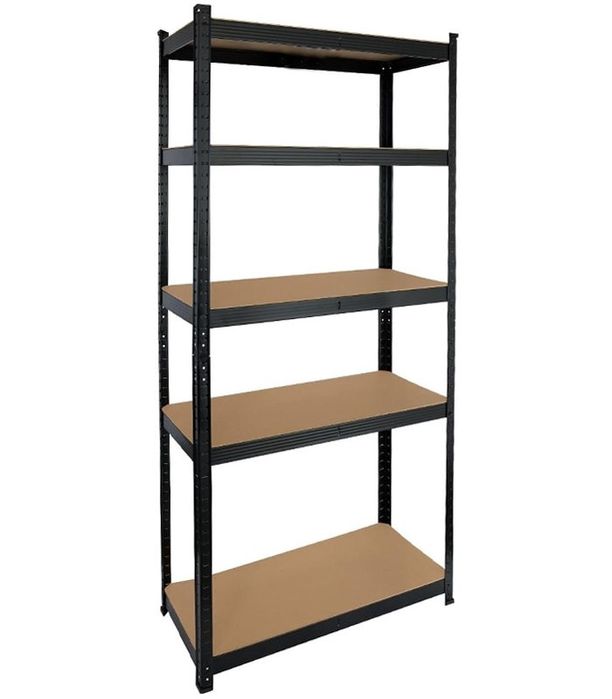 Стелаж металевий (150 х 70 х 30 см) 5 полиць, Чорний
