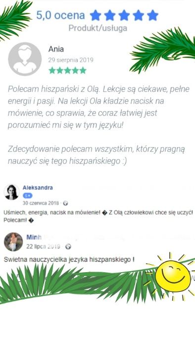 Hiszpański - Lekcje - Kursy - Matura - Wystawiam faktury