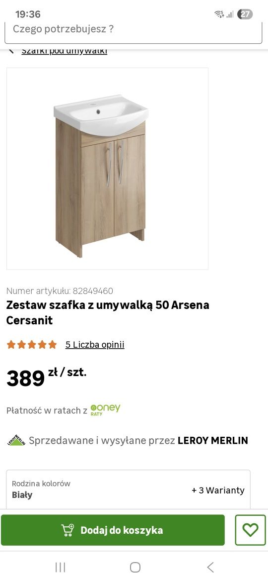 Szafka z umywalką