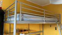 Łóżko piętrowe SVARTA Ikea 90x200 + materac i półki