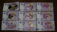 Banknoty 0 Euro Souvenir - Zestaw 2 Francja - Malta - Niemcy - Grecja