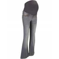 Bonprix Spodnie ciążowe szary denim bootcut jeansowe 38