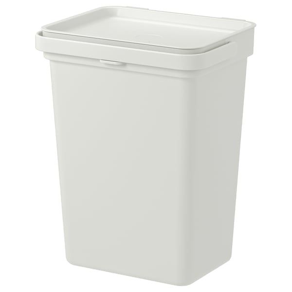 IKEA HALLBAR Kosz z pokrywką jasnoszary 10 l