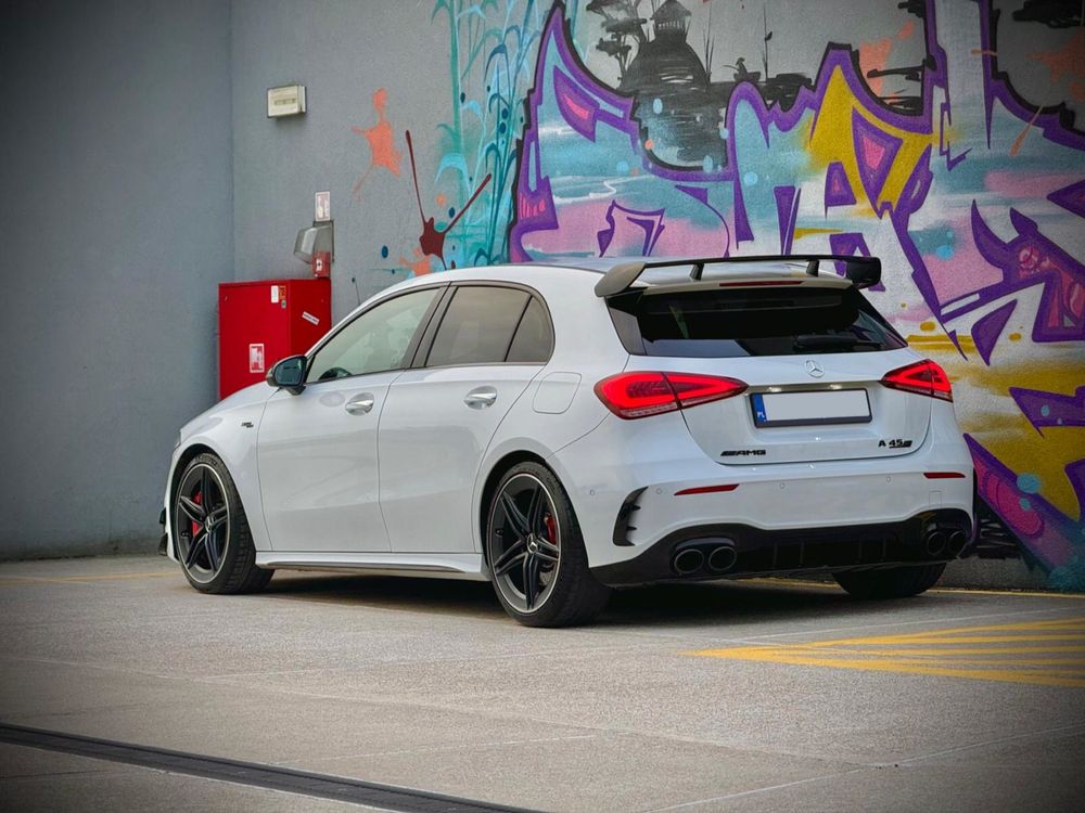 Wynajem Mercedes A45s amg - Wydech Hooliex - Wypożyczalnia aut.