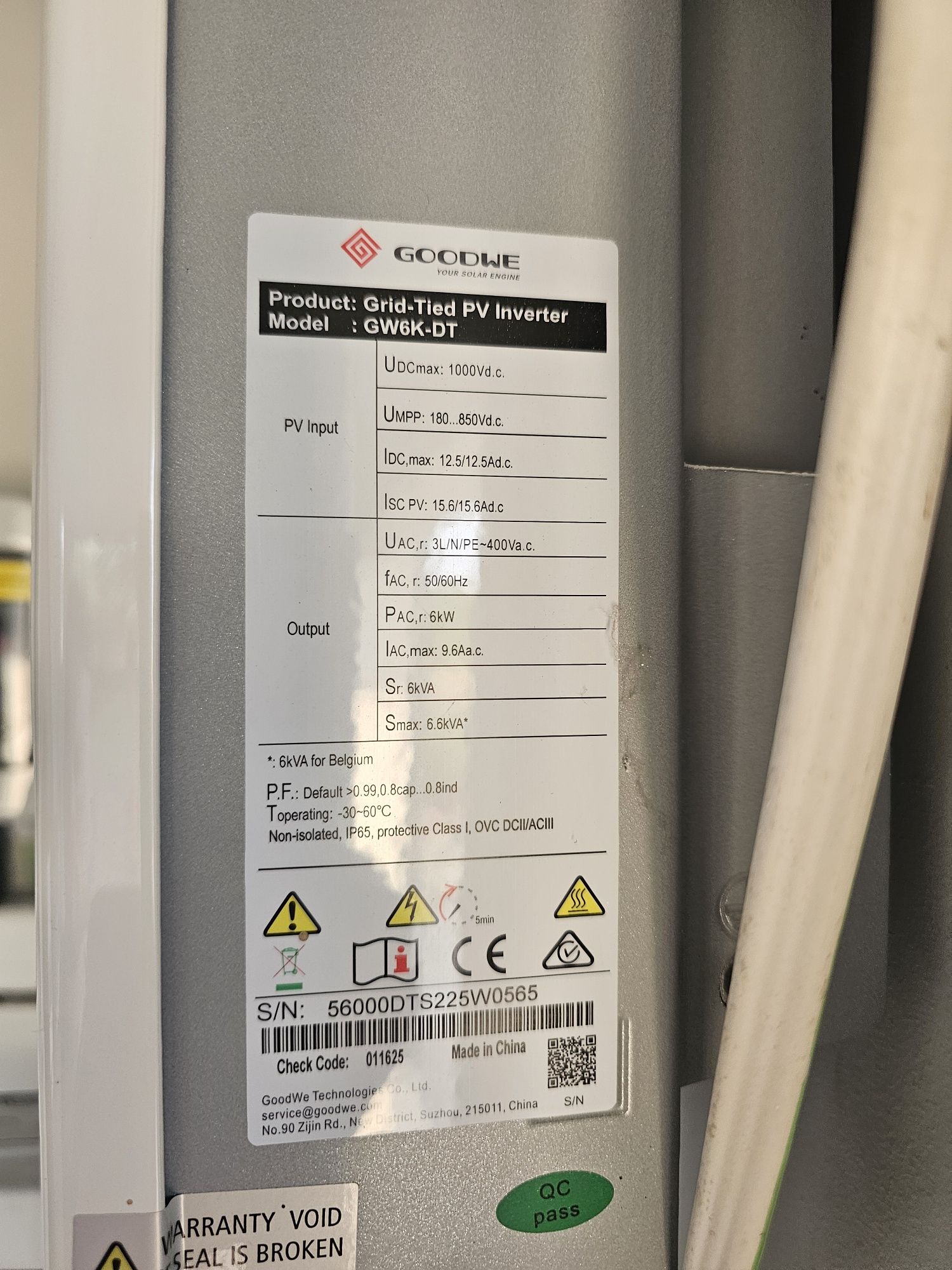 Inwerter 6 kW GoodWe GW6K-DT seria G2 trójfazowy WIFI