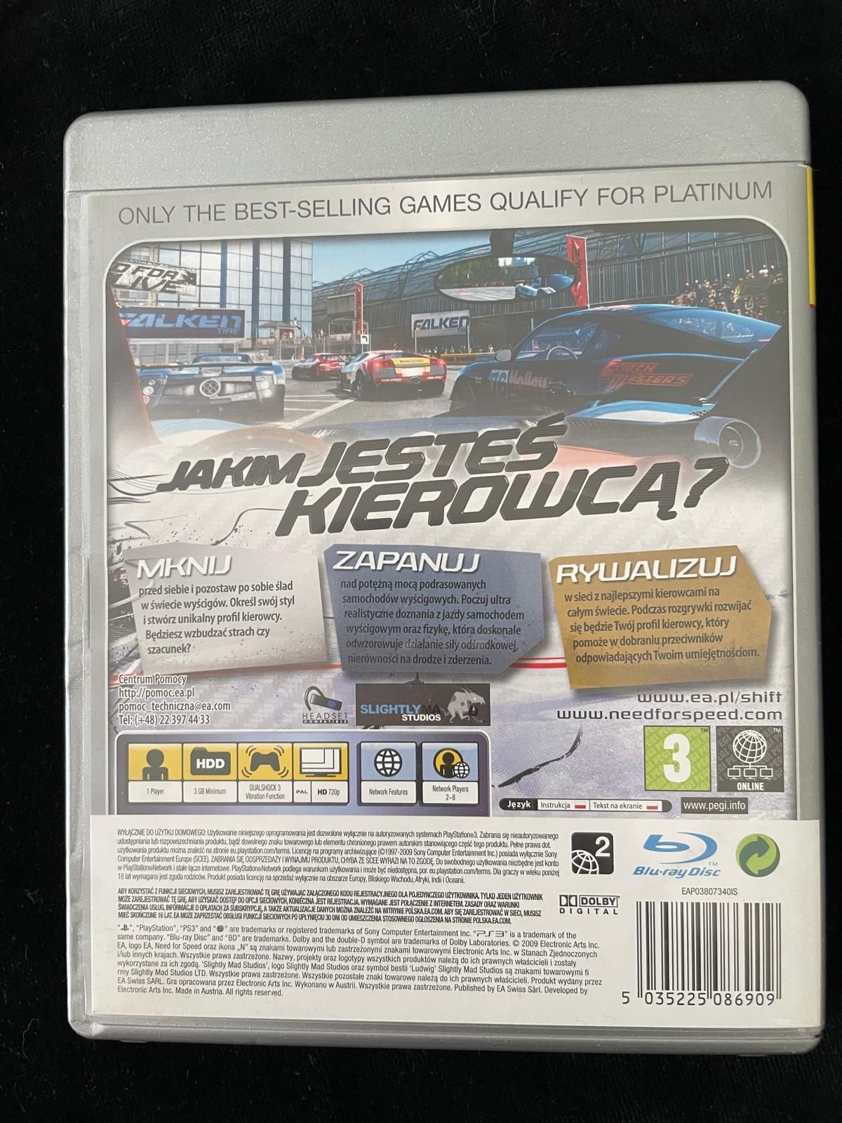 Need For Speed Shift PL na PS3 po polsku w BDB stanie Komplet 3xPL
