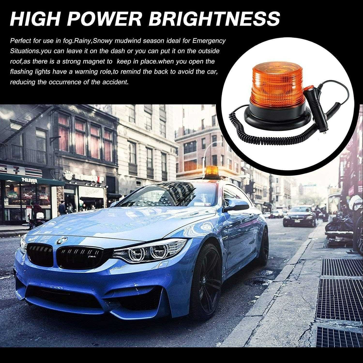 Lampa ostrzegawcza pomarańcz dioda LED 12V migające
