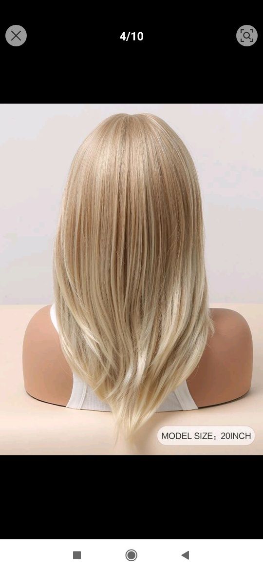 Sprzedam perukę dl. Nr4, włosy długie jasny blond
