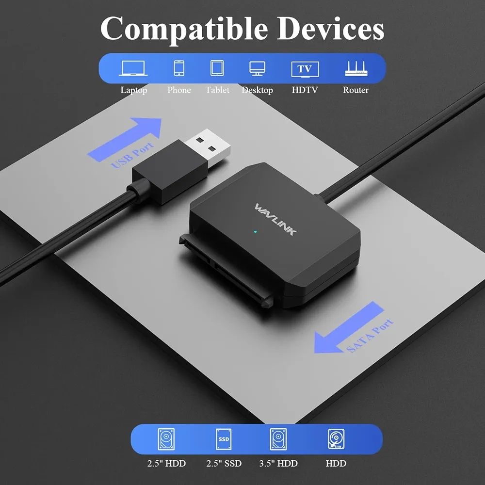 Kabel adapter USB 3.0 na SATA III do dysków 2,5 3,5" B800