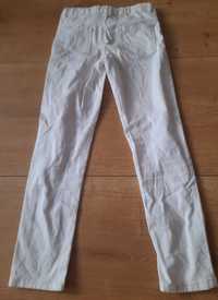 Spodnie dziewczece jensowe białe rozmiar 128