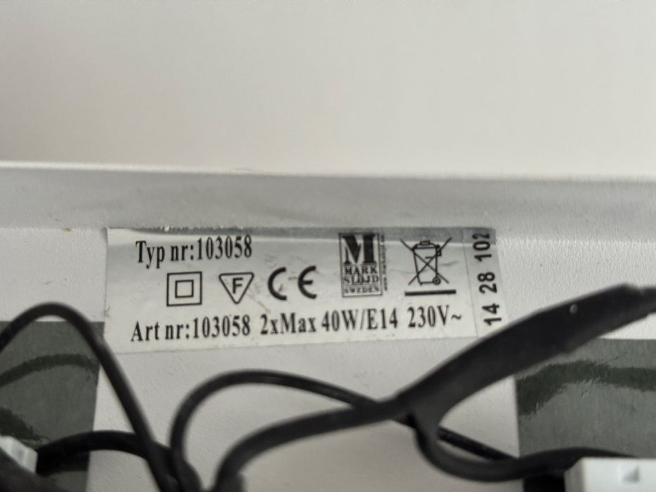 Kinkiet Markslöjd OLAND, biały, 2xE14 – dwa niezależne przyciski!