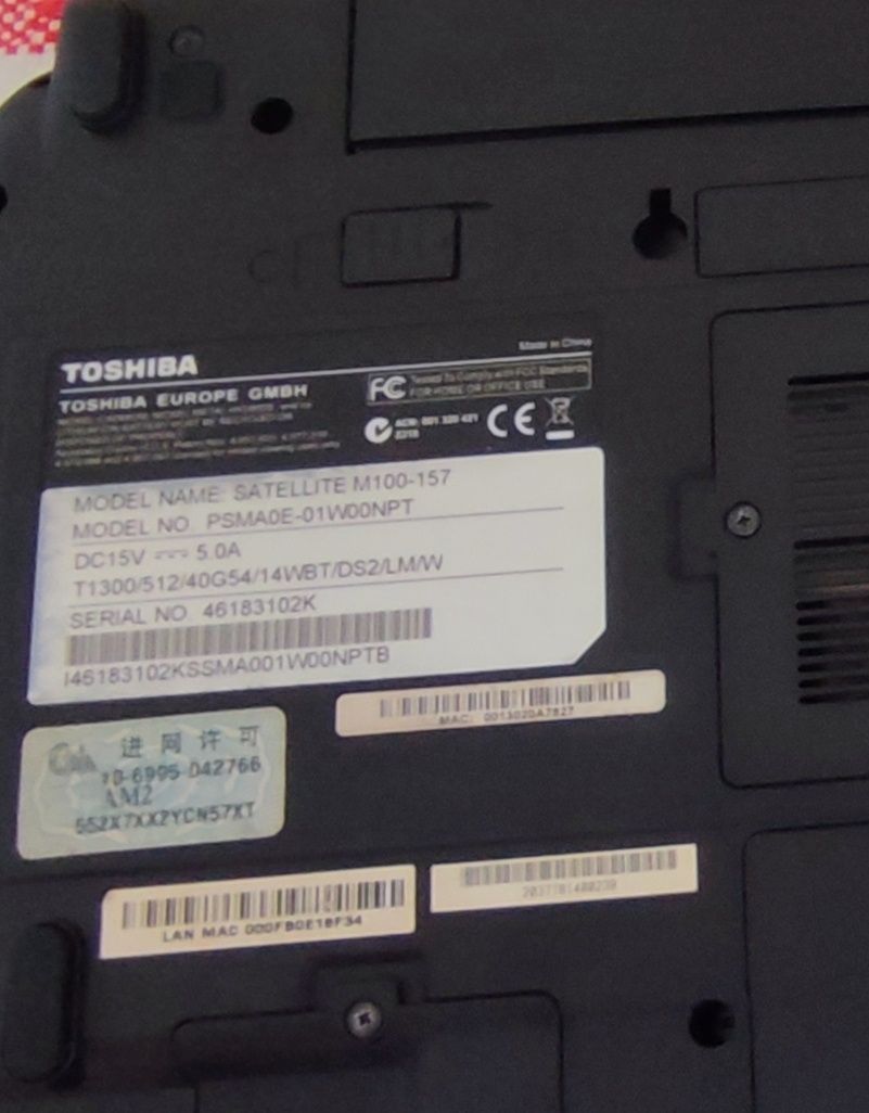 Portátil toshiba