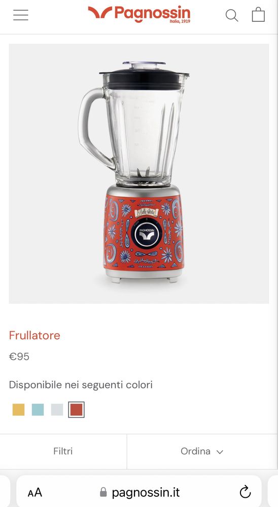 Designerski blender Pagnossin 1919 Bella Italia NOWY