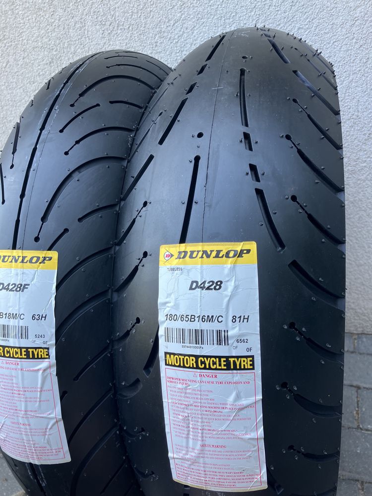 Komplet 180/65B16 + 130/70B18 Dunlop D428 nowe 2022