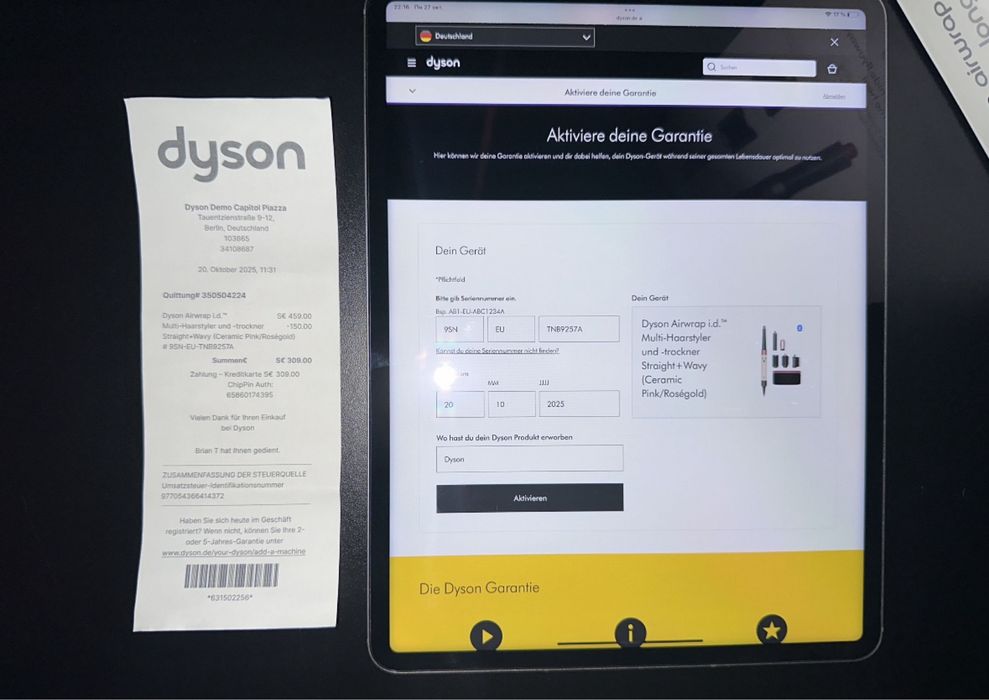 Dyson HS08 Airwrap i.d. Ceramic Pink Rose Gold Новий дайсон стайлер