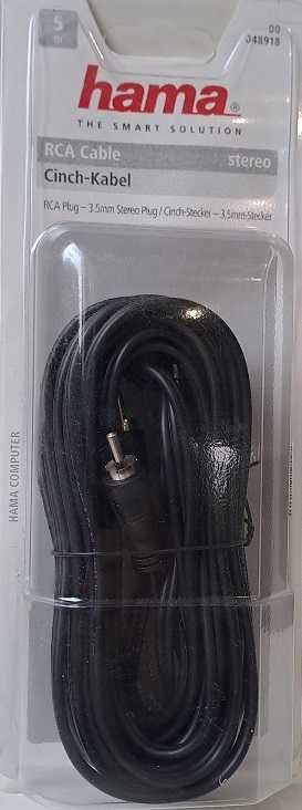 Kabel Hama minijack 3,5mm x 2x cinch wtyk 5 m